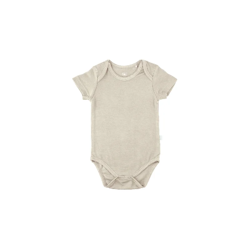 Baby Short-Sleeve Bamboo Bodysuit  | Oat