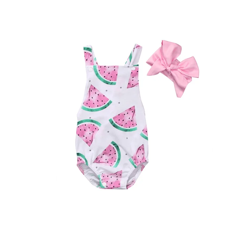 Watermelon Print Sleeveless Jumpsuit