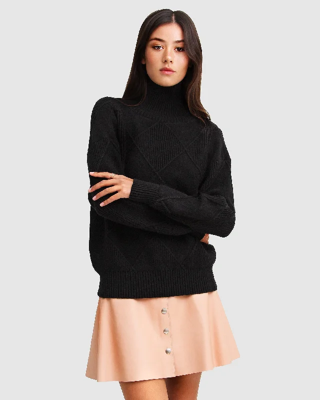 The Academy Turtleneck Jumper | Women | Black