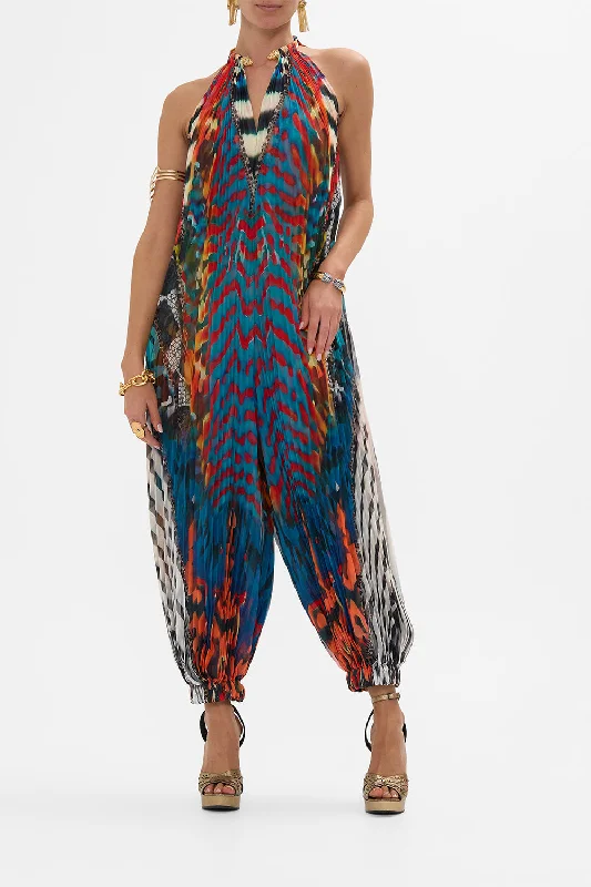 PLISSE JUMPSUIT WITH NECKPIECE DESERT VISIONS