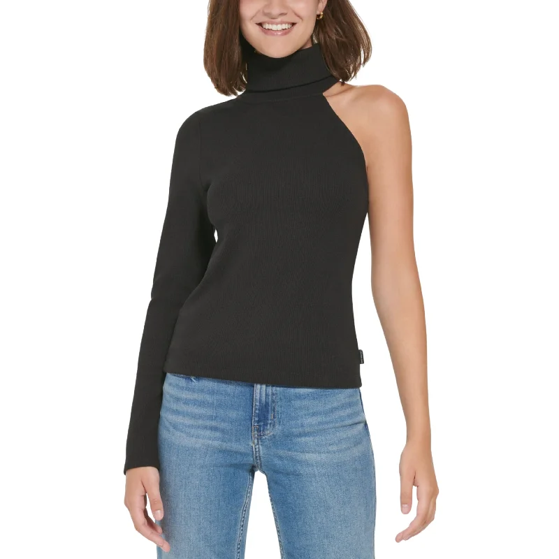 CALVIN KLEIN - One-Shoulder Turtleneck Top