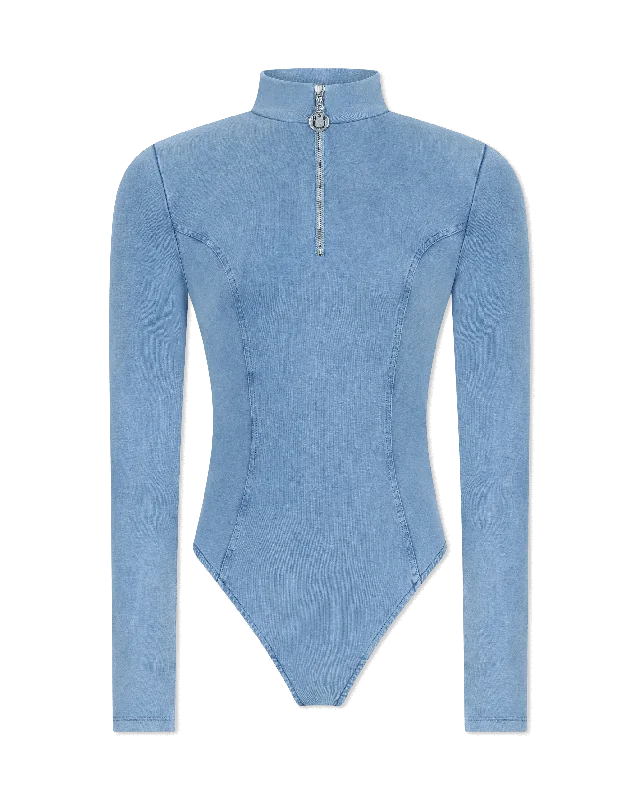 Nalinia Half Zip Turtleneck Top