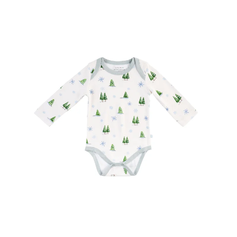 Baby Long-Sleeve Bamboo Bodysuit | Winter Scene