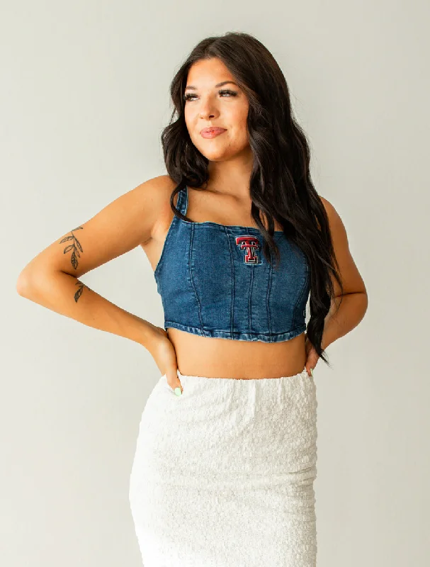 Hype & Vice Texas Tech Denim Corset