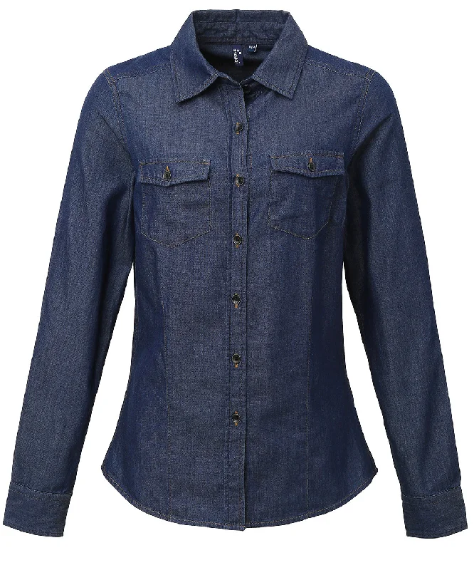 Indigo Denim - Women's jeans stitch denim shirt