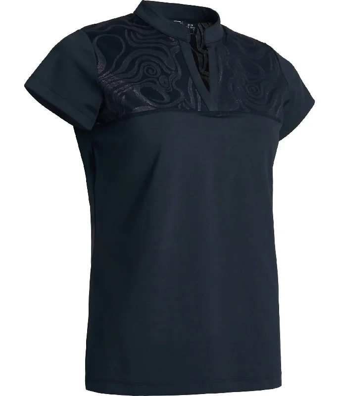 Women Lisa Cup Sleeve Polo In Black