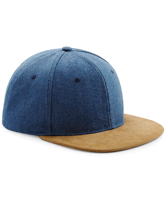 Denim Blue - Suede peak snapback