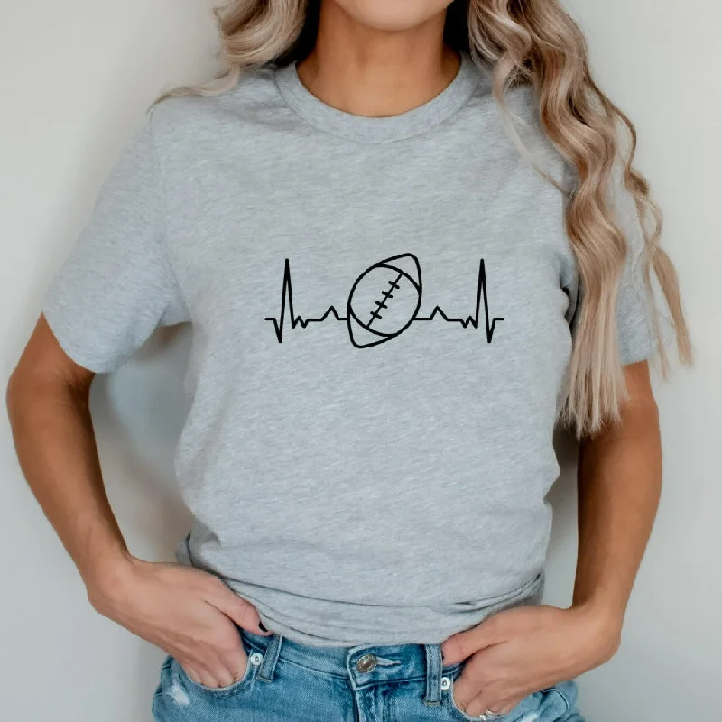 Football Heartbeat Shirt, Football Mom TShirt, Football Fan Graphic Tee, Gift for Football Mom