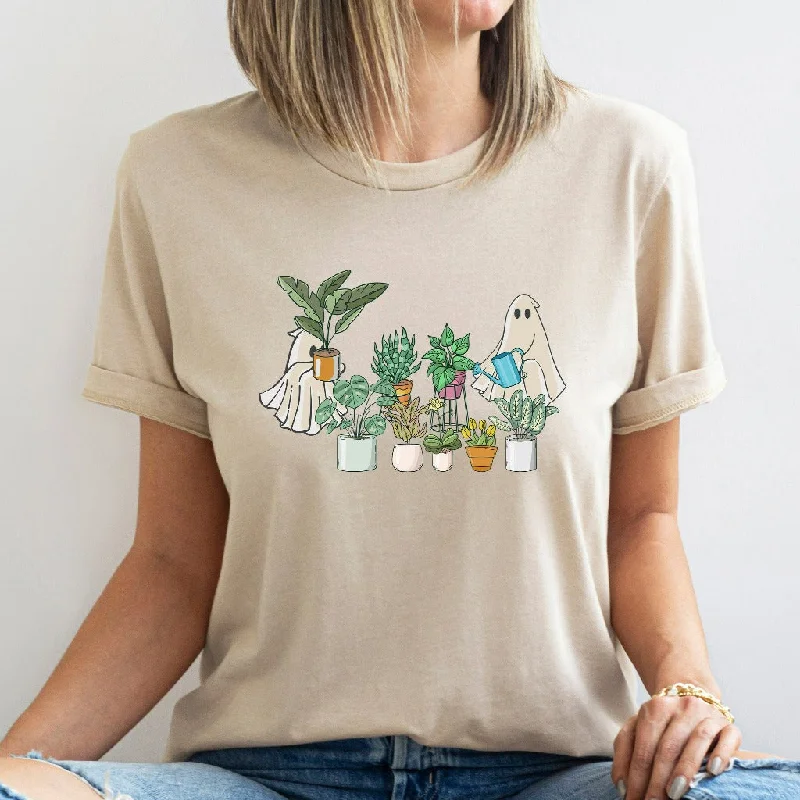 Ghost Plant Lady Shirt, Ghost Plant TShirt, Halloween Plants Graphic Tee, Halloween Gift for Plant Lovers