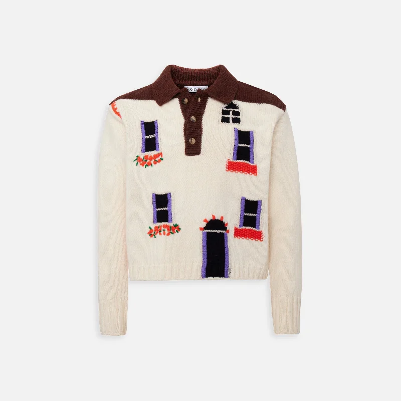 JW Anderson House Polo Jumper - Flax