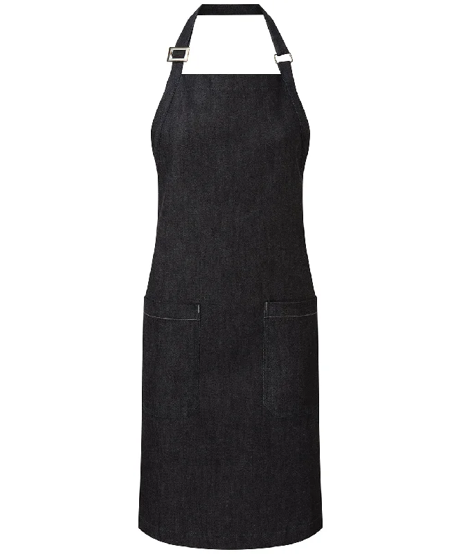 Indigo Denim - Cotton denim bib apron, organic and Fairtrade certified