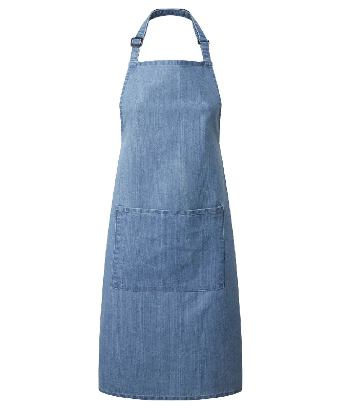 Blue Denim - Colours bib apron with pocket