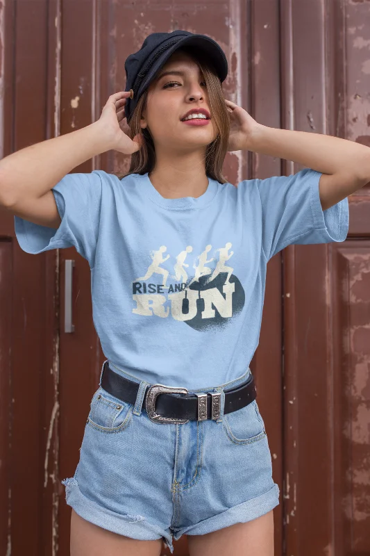 Rise And Run Printed Oversized T-shirt for women