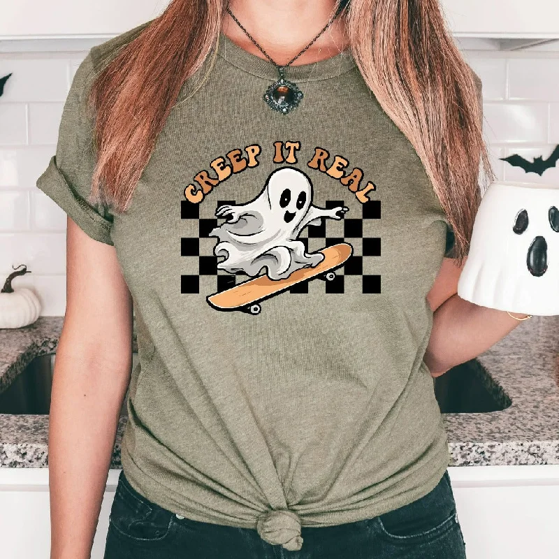 Cute Ghost Halloween Shirt, Creep It Real Halloween TShirt, Spooky Season, Fall Shirt, Retro Halloween Shirt