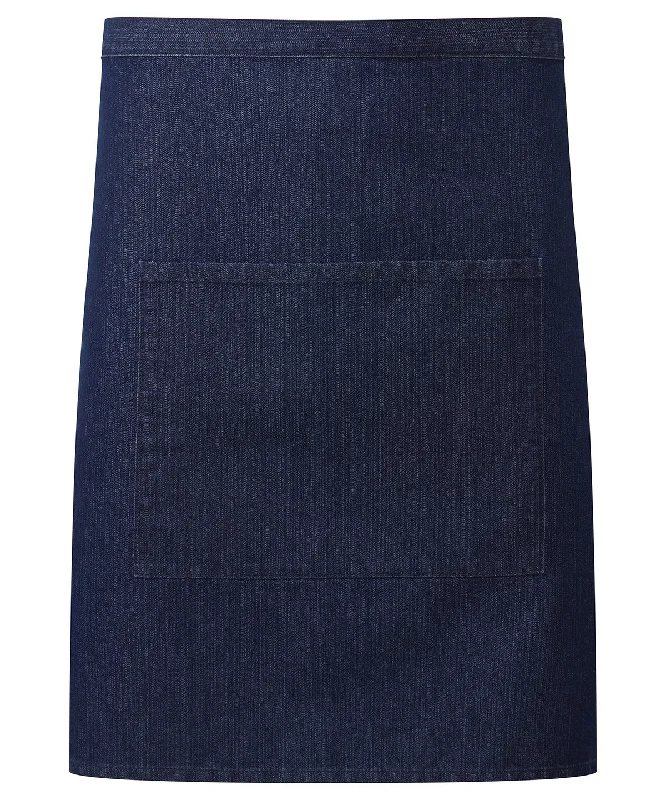 Indigo Denim - ‘Colours collection’ mid-length pocket apron