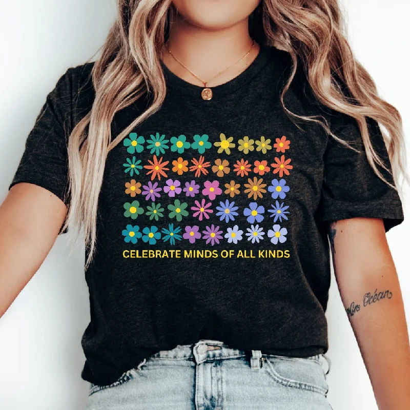 Celebrate Minds of All Kinds Shirt, Neurodiversity TShirt, Autism Awareness Graphic Tee, ADHD Shirt