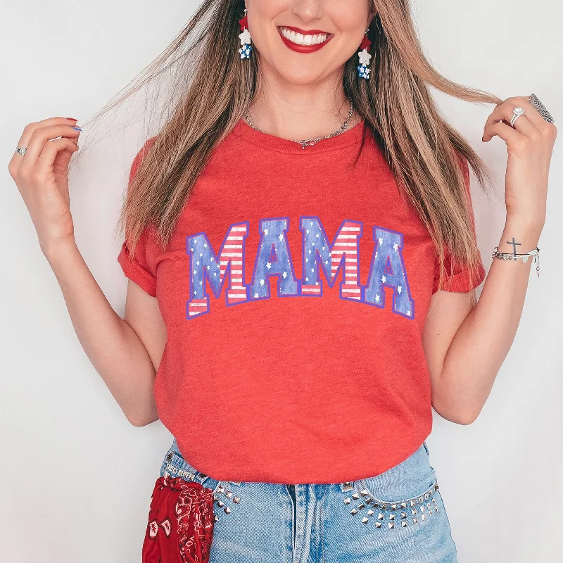 American Mama Shirt, Mama TShirt, Retro Mama America Graphic Tee, 4th of July T-Shirt, Patriotic Mom Shirt