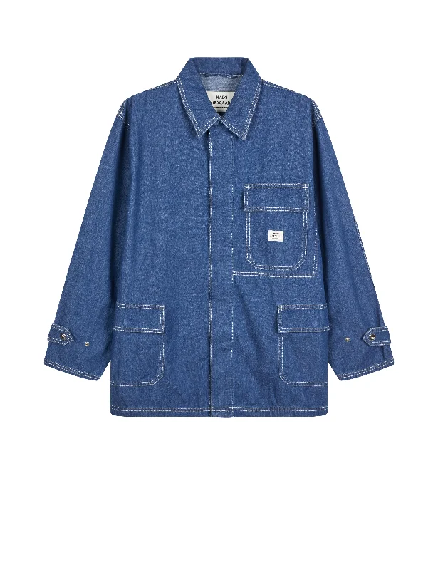 Air Denim Johnny Jacket, Mid Blue Denim