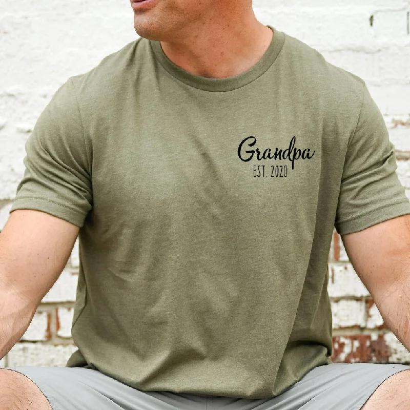 Personalized Grandpa Established Shirt, Gift for Grandpa, New Grandpop Graphic Tee