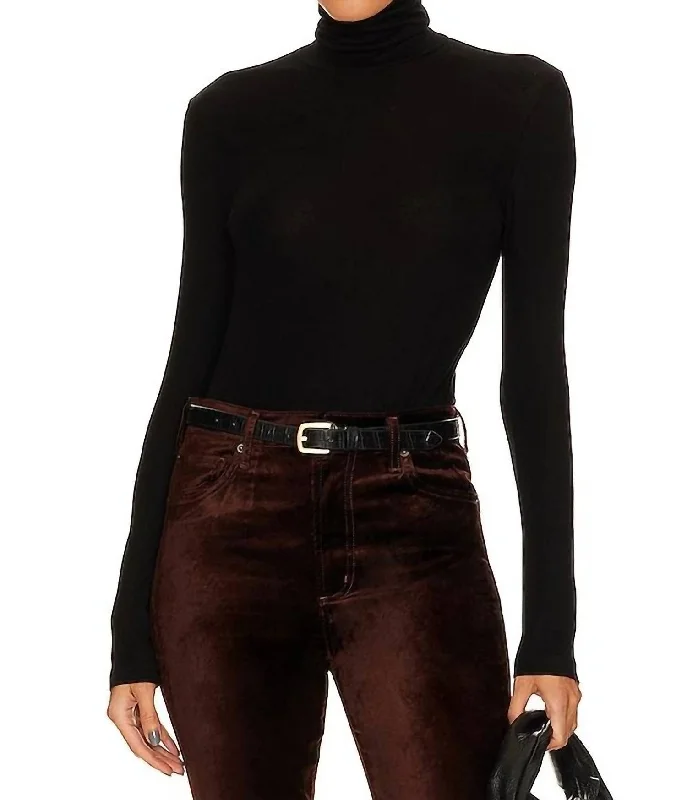 Pascale Turtleneck Top In Black