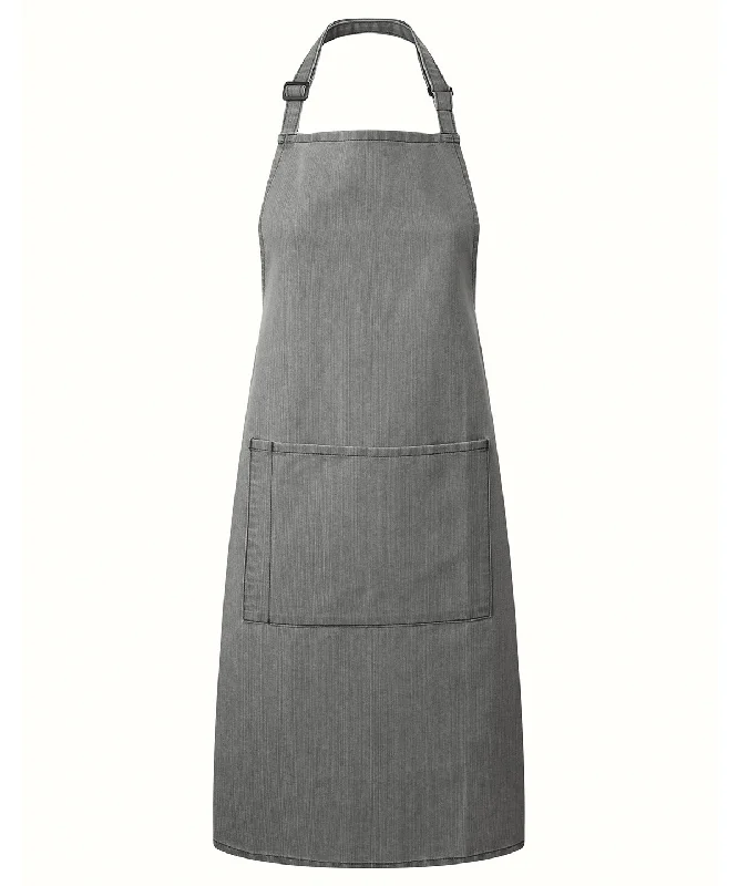 Grey Denim - Colours bib apron with pocket