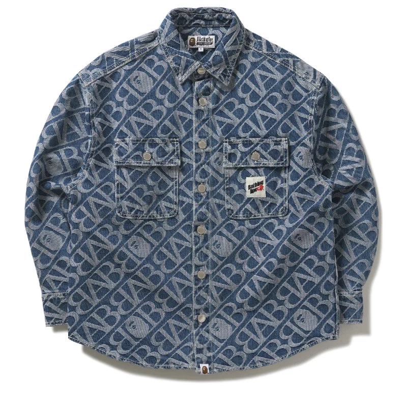 A Bathing Ape Denim Monogram Jacket - Blue