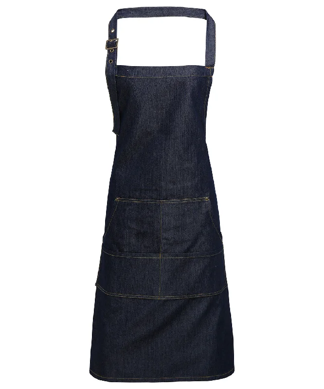 Indigo Denim - Jeans stitch bib apron