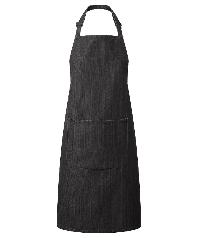 Black Denim - Colours bib apron with pocket