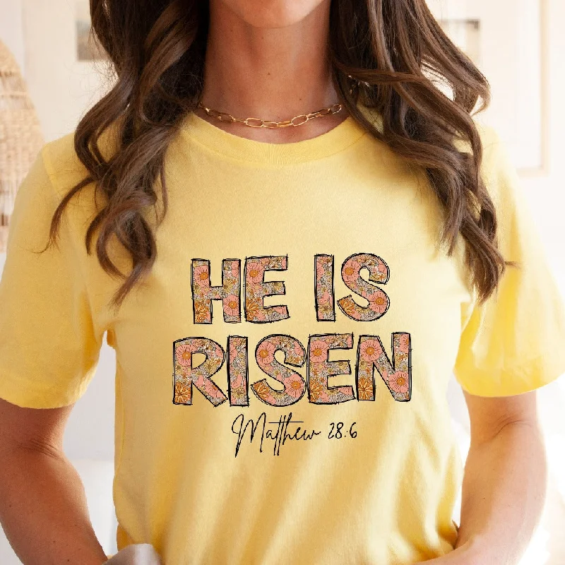 Christian Easter He is Risen Shirt, Christian Women TShirt, Bible Verse Gift, Easter Apparel, Christian Gift