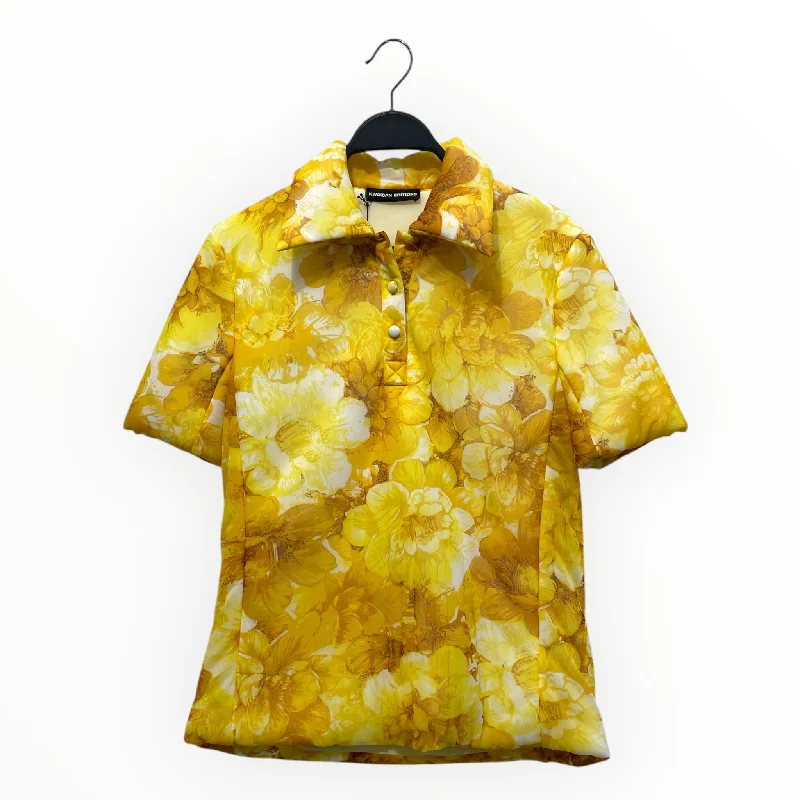 KWAIDAN EDITIONS/Polo, /38/Floral Pattern/Polyester/YEL/padded transparent jersey t