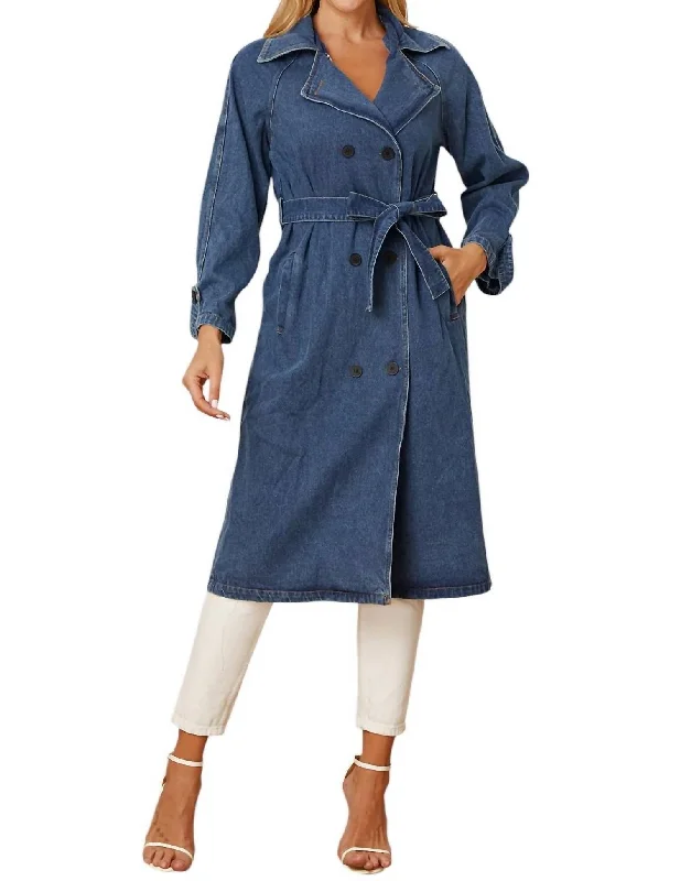 Long Denim Trench