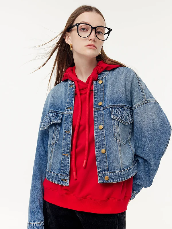 100% Cotton Denim Women Crop Jacket