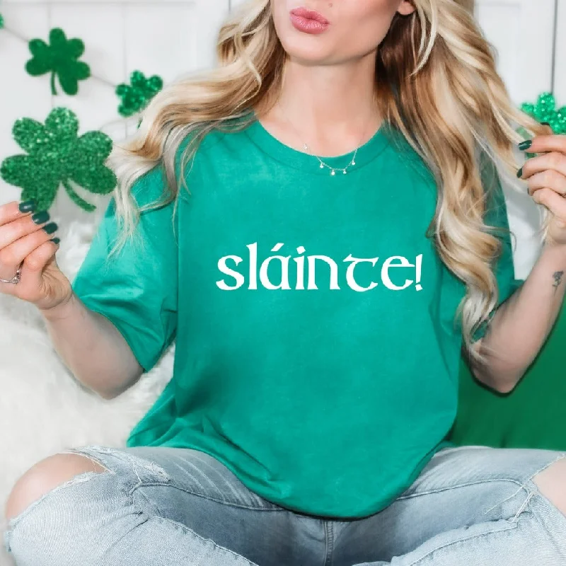 Slainte Shirt, Irish Greeting TShirt, St. Patrick's Day Graphic Tee, Gaelic Health and Cheers Shirt