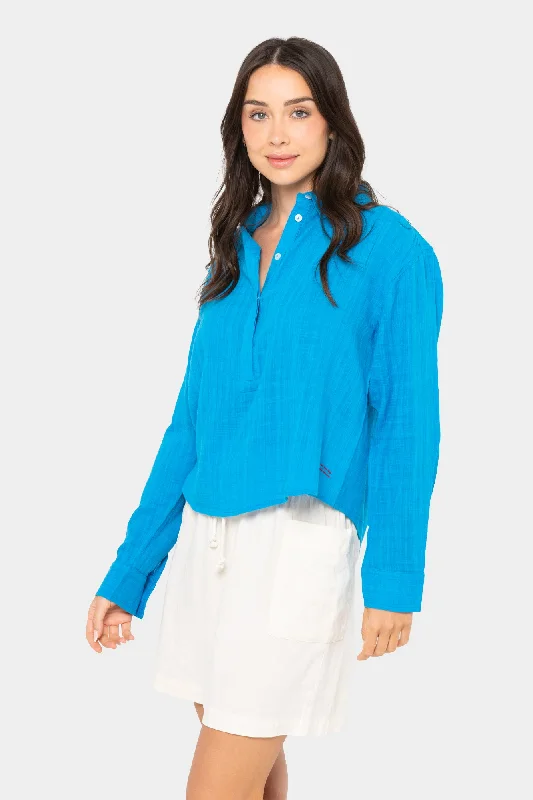 Boheme Long-Sleeve Top With Shirring