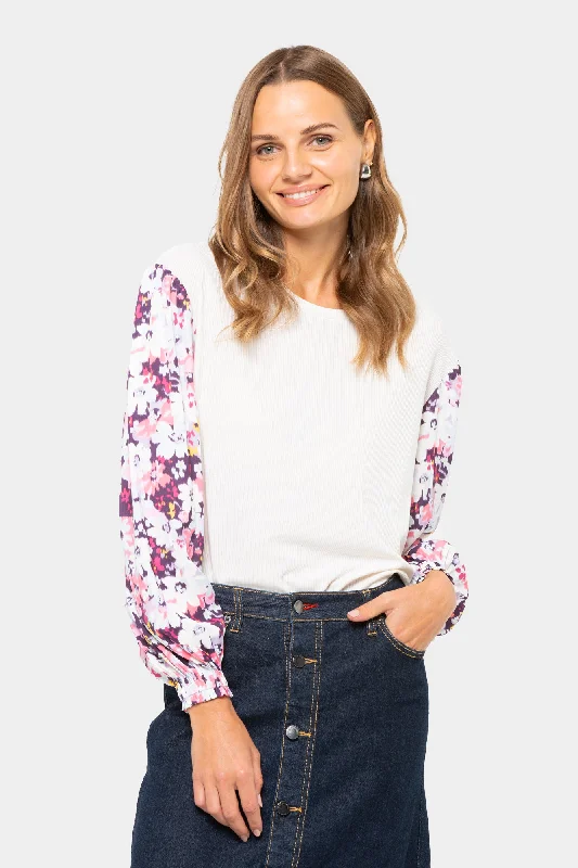 Boheme Mixed Media Floral Long-Sleeve