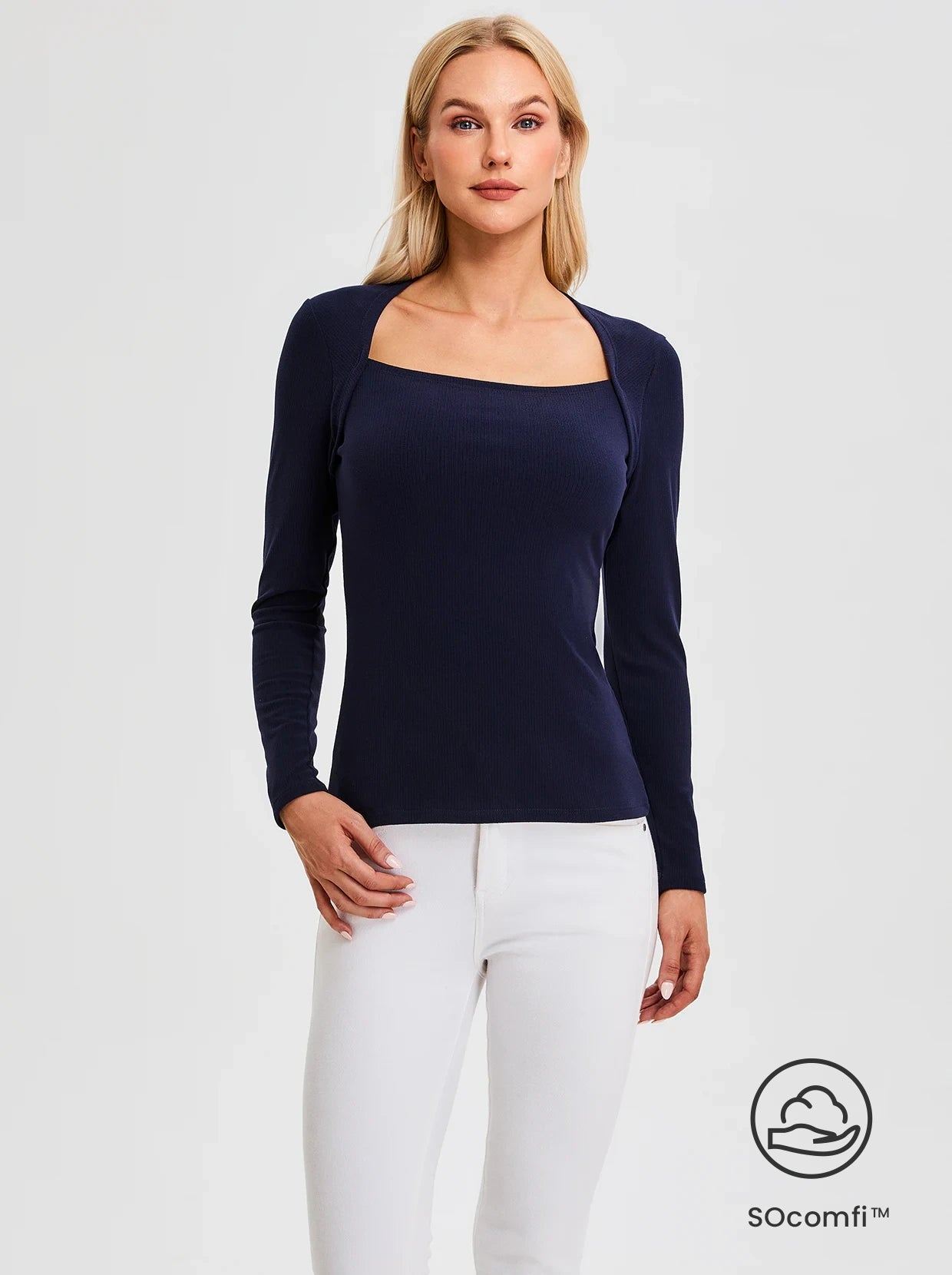 SOcomfi™ Square Collar Long-sleeve Tops For Women