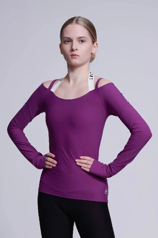 Fearless Long-Sleeve Top in Berry