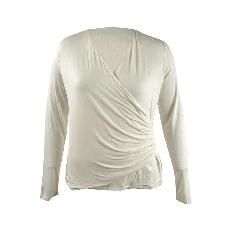 Lauren Ralph Lauren Women's Wrap-Front Long-Sleeve Top