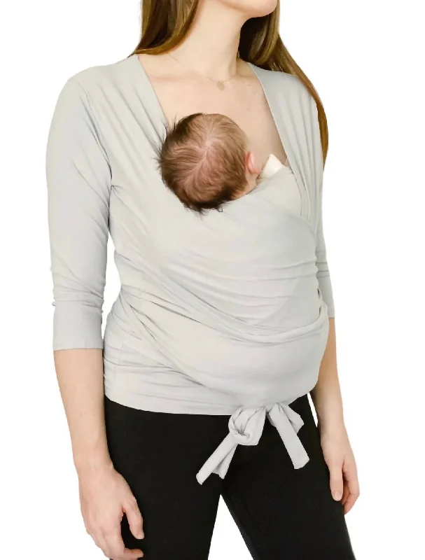 Long-Sleeve Babywearing Top In Light Gray