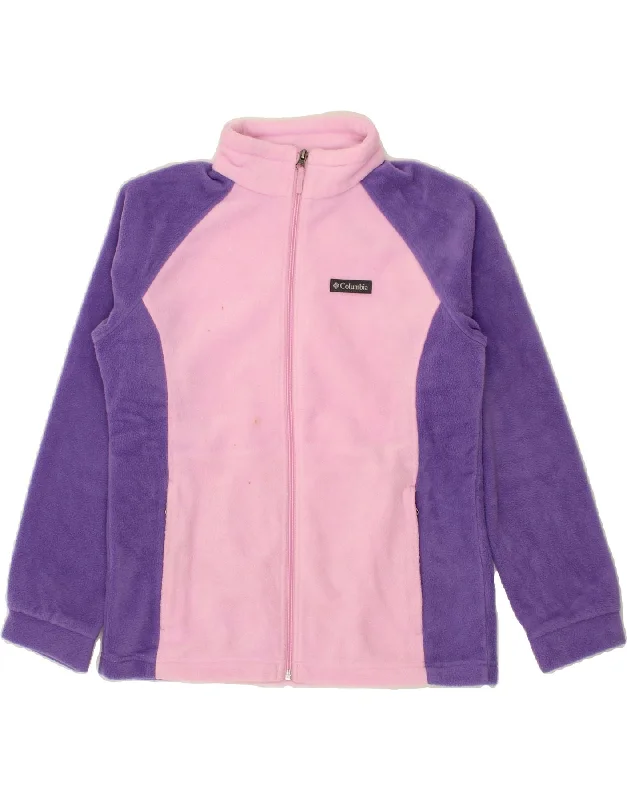 COLUMBIA Womens Fleece Jacket UK 18 XL Pink Colourblock Polyester