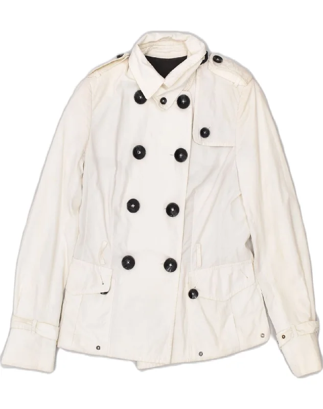 MONTECORE Womens Pea Coat UK 10 Small Off White