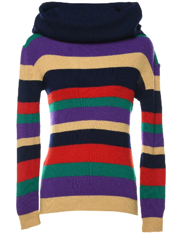 Striped Turtleneck Jumper - S