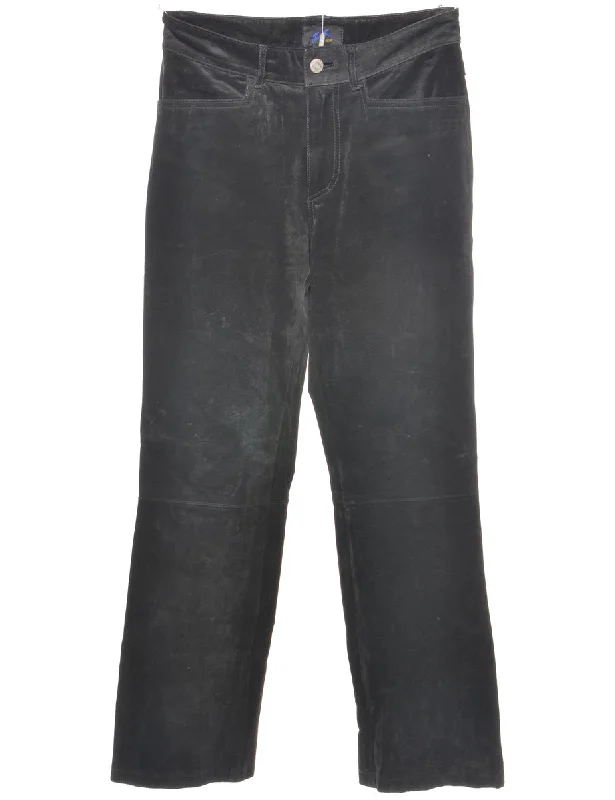 Suede Black Trousers - W28 L28