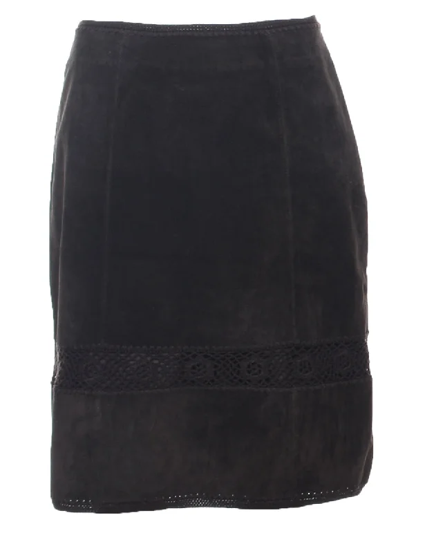 Suede Pencil Skirt - M