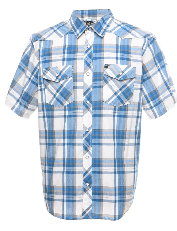 The North Face Blue & White Checked Shirt - L