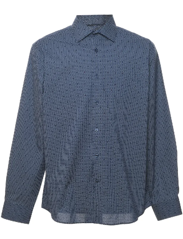 Tommy Hilfiger Navy & White Patterned Shirt - L