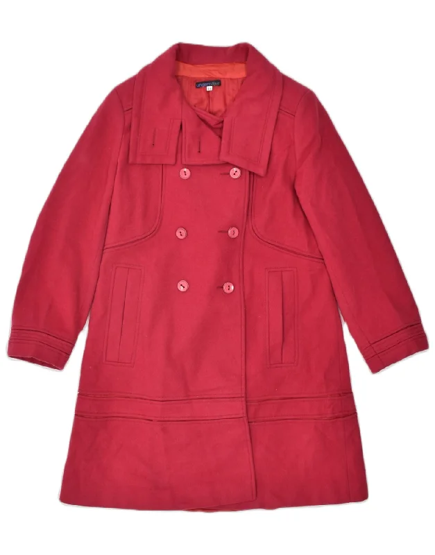 UNGARO Womens Double Breasted Coat IT 46 Large Red