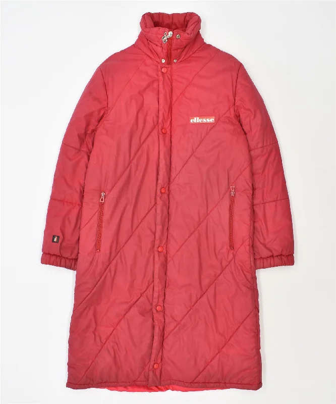 ELLESSE Womens Padded Coat UK 6 XS Red Polyester