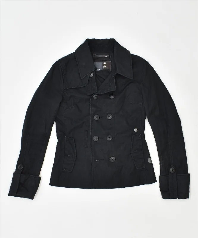 G-STAR Womens Pea Coat UK 6 XS Black Cotton