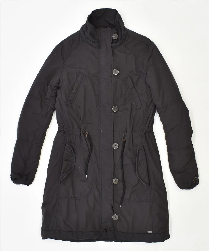 LEVI'S Womens Padded Coat UK 8 Small Black Polyamide